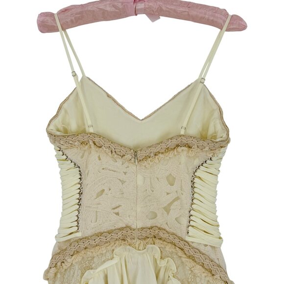 NWT Free People Ixiah Liminal Ivory Lace Ruffle Mini Dress | Grunge Fairycore 6 - Picture 9 of 16